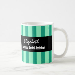 Geweldige tandheelkundige assistent GREEN Stripes Koffiemok
