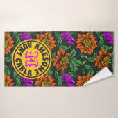 Geweldige Tante Jouw naam Floral Monogram Botanisc Badhanddoek (Badhanddoek)