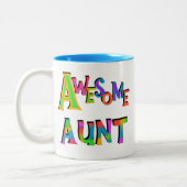 Geweldige tante T-shirts en geschenken Tweekleurige Koffiemok (Links)