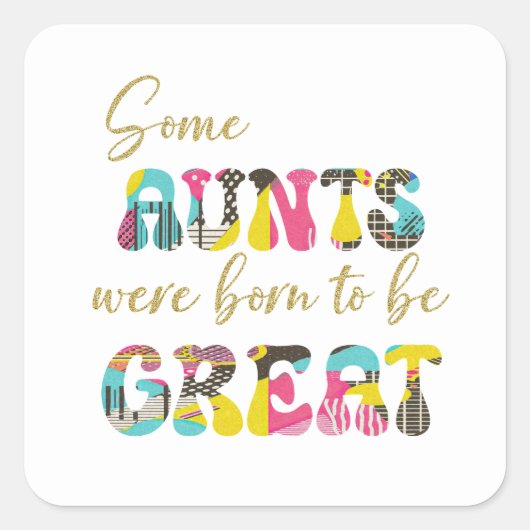 Geweldige tante vierkante sticker (Voorkant)
