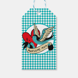 Geweldige Tattoo van mama en Harlequin-Moederdag Cadeaulabel