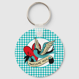 Geweldige Tattoo van mama en Harlequin Sleutelhanger