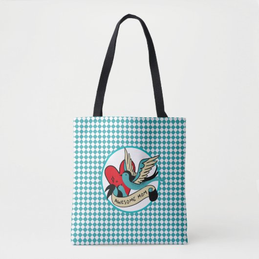Geweldige Tattoo van mama en Harlequin Tote Bag (Voorkant)