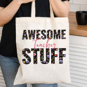 Geweldige Teach Stuff Bold Wildflower Lettering Tote Bag