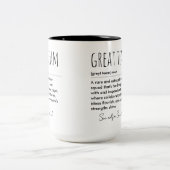 Geweldige Team Definition Custom Funny Appreciatio Tweekleurige Koffiemok (Center)