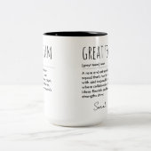 Geweldige Team Definition Custom Name Waardering Tweekleurige Koffiemok (Center)