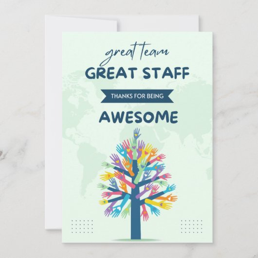 Geweldige teamstaf bedankt dat je Geweldige bent Kaart (Voorkant)