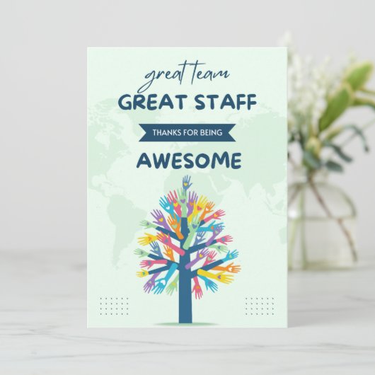 Geweldige teamstaf bedankt dat je Geweldige bent Kaart (Staand voorkant)