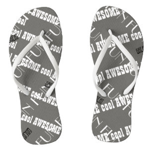 Geweldige teenslippers met de woorden Cool, Fun, G