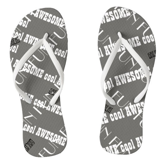 Geweldige teenslippers met de woorden Cool, Fun, G (Voetbed)
