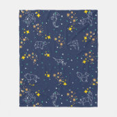 Geweldige tekendieren en kinder blauw hemel fleece deken (Voorkant)