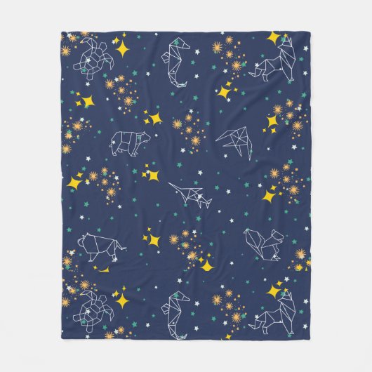 Geweldige tekendieren en kinder blauw hemel fleece deken (Voorkant)