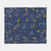 Geweldige tekendieren en kinder blauw hemel fleece deken (Voorkant (Horizontaal))