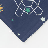 Geweldige tekendieren en kinder blauw hemel fleece deken (Hoek)