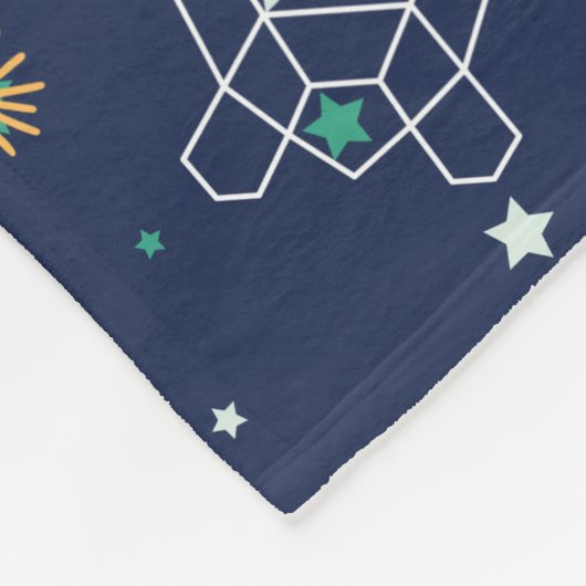 Geweldige tekendieren en kinder blauw hemel fleece deken (Hoek)