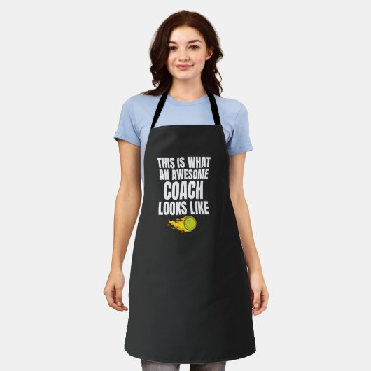 Geweldige Tennis Coach Funny Quote Gezegde Gift Bl Schort (Gedragen)
