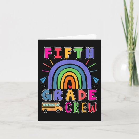 Geweldige Terug naar school Cute Fifth Grade Squad Kaart (Voorkant)