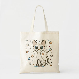 Geweldige Tia Floral Tabby Cat Tote Bag