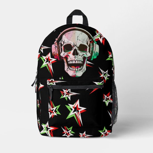 Geweldige tiener favoriete gradiënt schedel Neon s Bedrukte Rugzak (Voorkant)