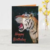 Geweldige Tiger Birthday Kaart (Gele Bloem)