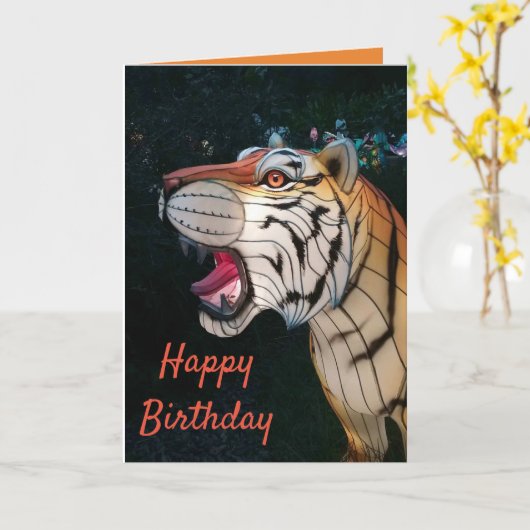 Geweldige Tiger Birthday Kaart (Gele Bloem)