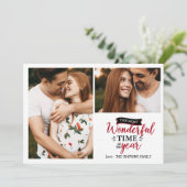 Geweldige tijd | Fotocollage van Red plaid Holiday Kaart (Staand voorkant)