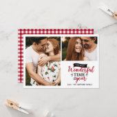 Geweldige tijd | Fotocollage van Red plaid Holiday Kaart (Voorkant / Achterkant in situ)