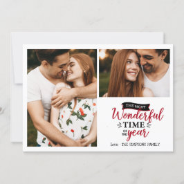 Geweldige tijd | Fotocollage van Red plaid Holiday Kaart