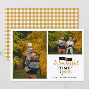 Geweldige tijd Mustard Holiday 2 fotocollage Kaart