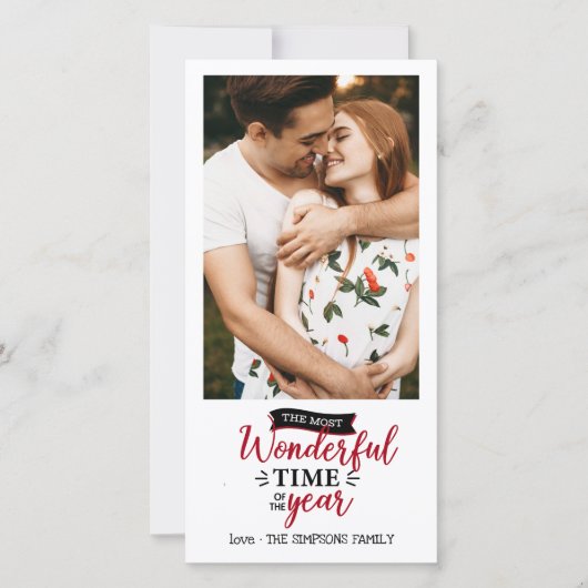 Geweldige tijd Red Gingham Holiday Foto Kaart (Voorkant)