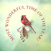 Geweldige tijd, rode kardinaal kerst raamsticker (Vel 3)
