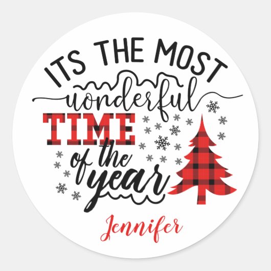 Geweldige tijd van de kerstboom van het Jaar Ronde Sticker (Voorkant)