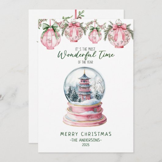 Geweldige tijd van het jaar Aziatische Sneeuw Were Feestdagenkaart (Voorkant / Achterkant)