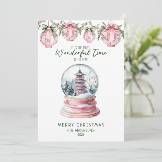 Geweldige tijd van het jaar Aziatische Sneeuw Were Feestdagenkaart (Staand voorkant)