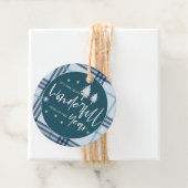 Geweldige tijd van het jaar blauw geplakt kerstfee bedankjes labels (In situ)