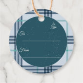 Geweldige tijd van het jaar blauw geplakt kerstfee bedankjes labels (Achterkant)