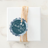 Geweldige tijd van het jaar blauw geplakt kerstfee bedankjes labels (In situ)