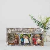 Geweldige tijd van het jaar Snowflakes en hout Kaart (Staand voorkant)