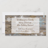 Geweldige tijd van het jaar Snowflakes en hout Kaart (Achterkant)