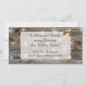 Geweldige tijd van het jaar Snowflakes en hout Kaart (Achterkant)