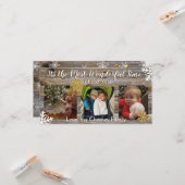 Geweldige tijd van het jaar Snowflakes en hout Kaart (Voorkant / Achterkant in situ)