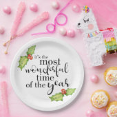 Geweldige tijd van het jaarlijkse kerstcitaat papieren bordje (Feest)