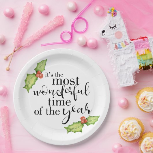 Geweldige tijd van het jaarlijkse kerstcitaat papieren bordje (Feest)