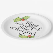 Geweldige tijd van het jaarlijkse kerstcitaat papieren bordje (Gekanteld)