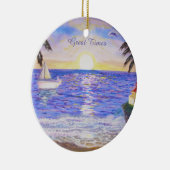 Geweldige tijden op het strand keramisch ornament (Rechts)