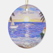 Geweldige tijden op het strand keramisch ornament (Links)