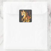 Geweldige tijger vierkante sticker (Tas)