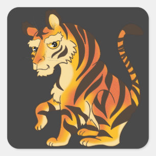 Geweldige tijger vierkante sticker