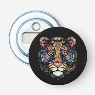 Geweldige Tijgerkop Button Flesopener