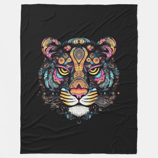 Geweldige Tijgerkop  Fleece Deken (Voorkant)